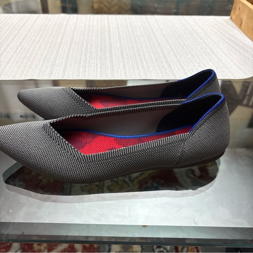 Rothy's Gray Knit Flats with Blue Trim, never  used! Size 10.5 - Picture 4 of 10